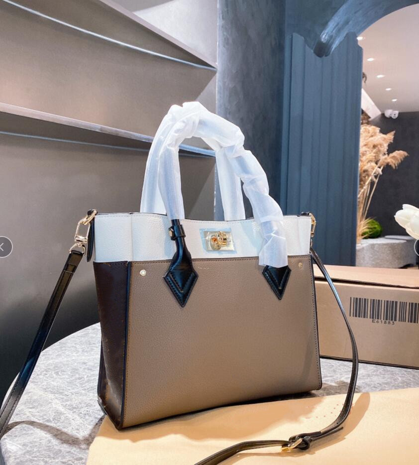

Designer Onthego 2021 SS Ladies Crossbody Bag Vintage Handbag Plain Classic Letter Cowhide Double Handle Delicate Tote Bags Women Fashion Shoulder Handbags Totes, Black