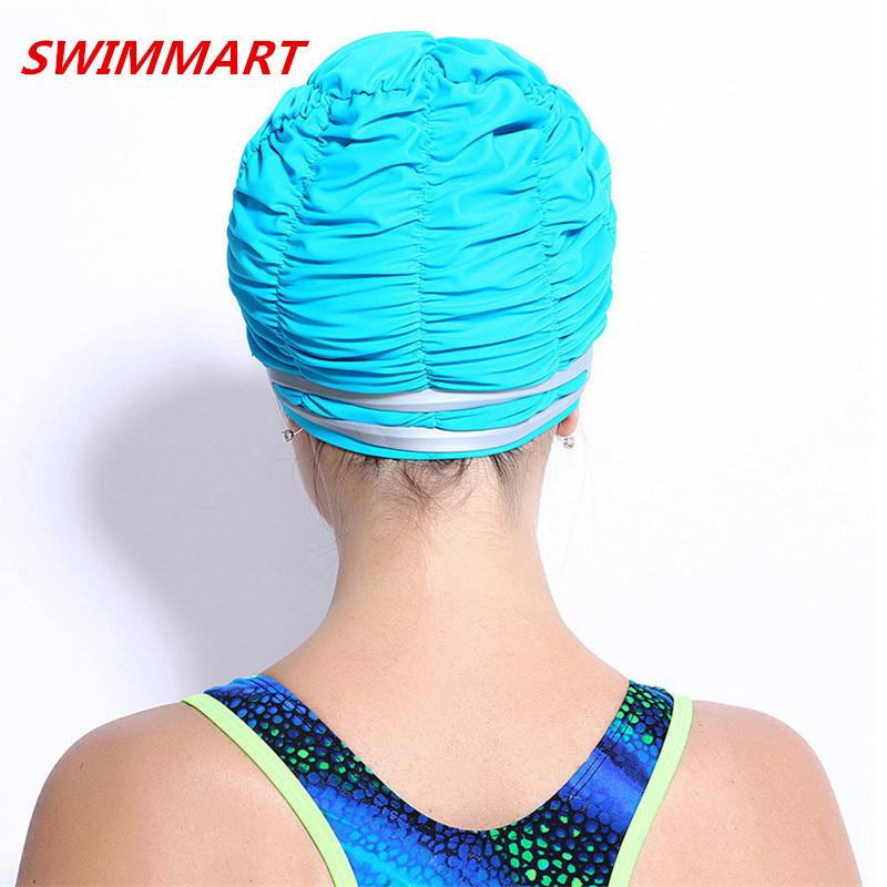 

Sexy Flower Women Swim Cap 2021 Swimming Hat For Long Hair Solid 3D Floral Swiming Caps Girl Female Free Size