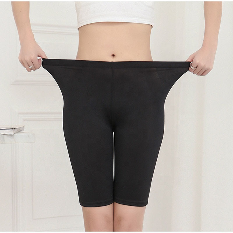 

Plus Size Half Fitness Stretch Safety Leggings for Women Pants Tight Trousers, Black