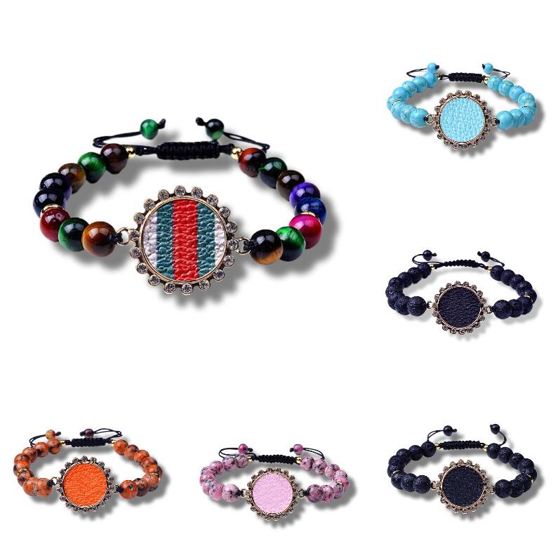 

Originality Pure Natural Crystal Semi-precious Stones Pendant Bracelet Charm Women Weave Tiger Eye Emperor Colorful Stone Beads Bangle Jewelry Accessories
