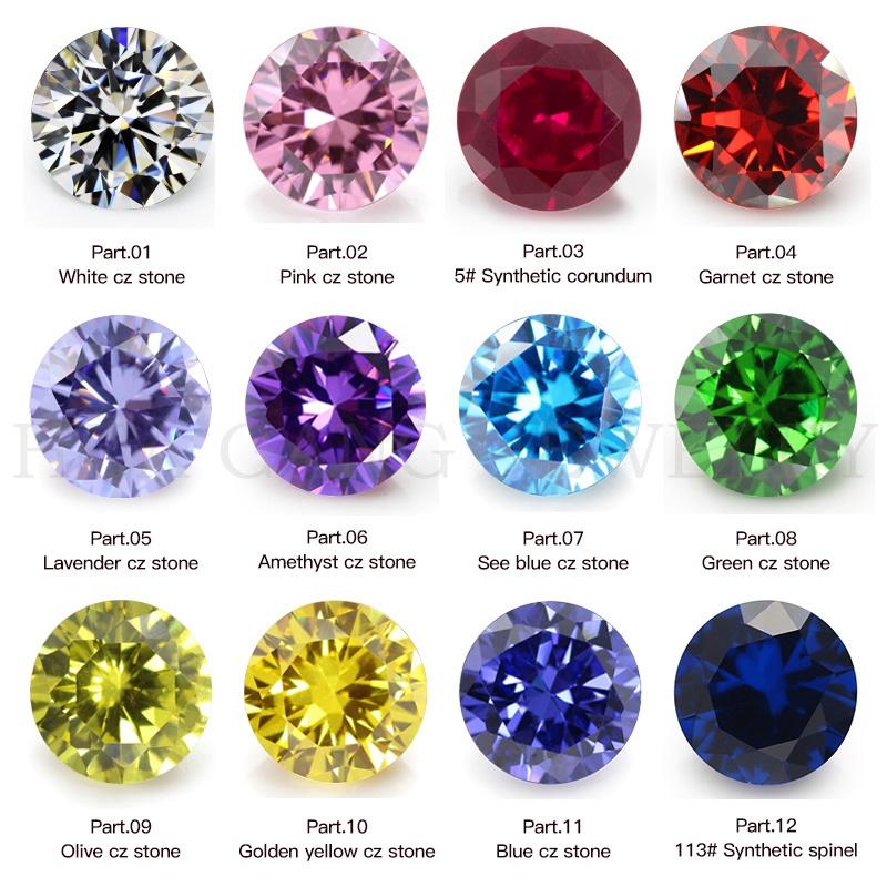 

Other 50PCS Per Colors Total 600PCS 12Color Birthday Stone Round Loose Cubic Zirconia Synthetic Corundum Spinel