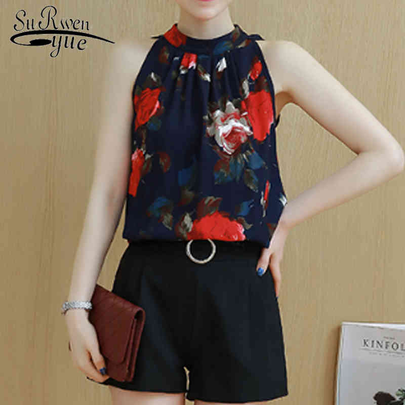 

Fashion Suit Tops Sleeveless Chiffon Blouse Vest Wide leg shorts Print Women Clothing Streetwear 4548 50 210521, Apricot