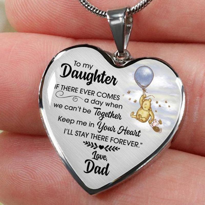 

Pendant Necklaces High Quality To My Daughter Heart Necklace Love Dad Inspirational Birthday Graduation Gift