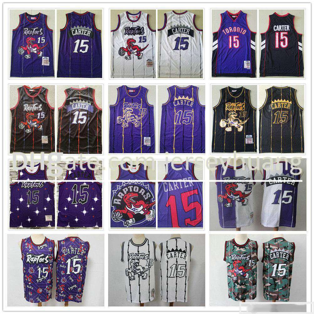 

Stitched Mesh Vintage Fashion Men Vince 15 Carter Jerseys Purple White Black Blue Red Basketball College Shirts Fast Shipping