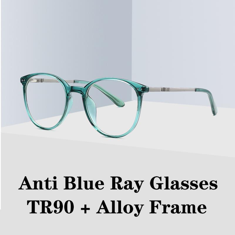 

Sunglasses Fashion Men Women Anti Blue Ray Glasses TR90 Alloy Oval Eyewear Frame Various Face Suitable Light Protection Eyeglasses, White;black