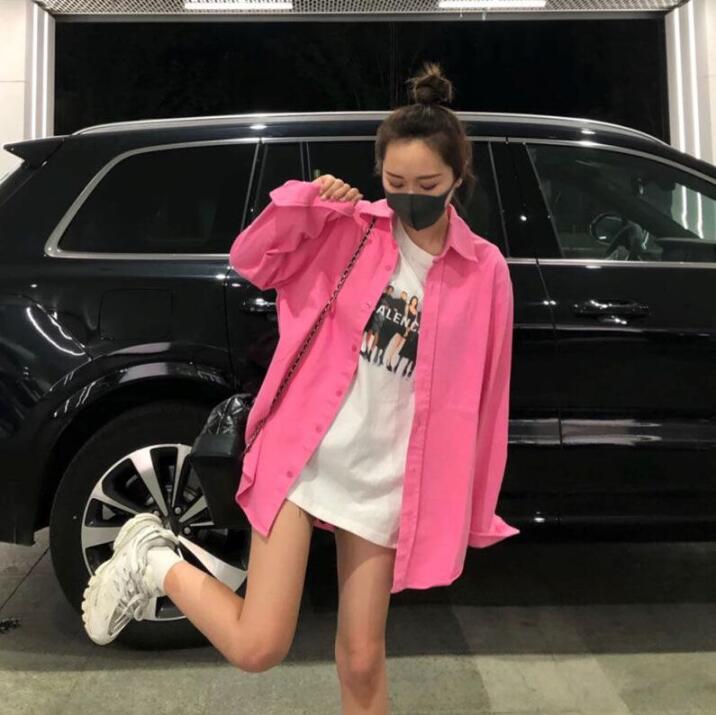 

women clothes shirts Parisian fashion women' blouse gown, red long sleeves loose lapel ladies dress jacket