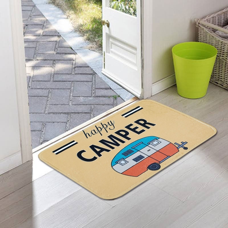 

New camper car printed floor home rubbing foot anti-skid bathroom mat, Car beige
