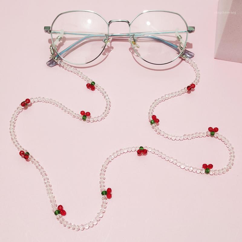 

Chains Crystal Cherry Glasses Chain Multipurpose Necklace Beaded Pearl Cherries Mask Anti-dropping