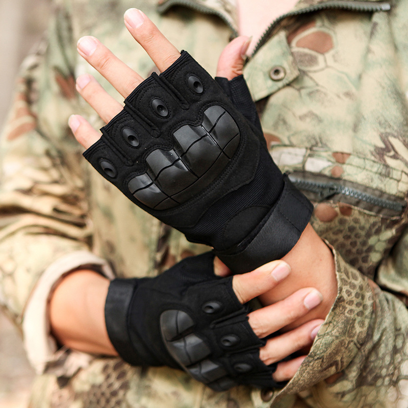 

Outdoor bicycle training riding mountaineering combat soft half finger tactical gloves men