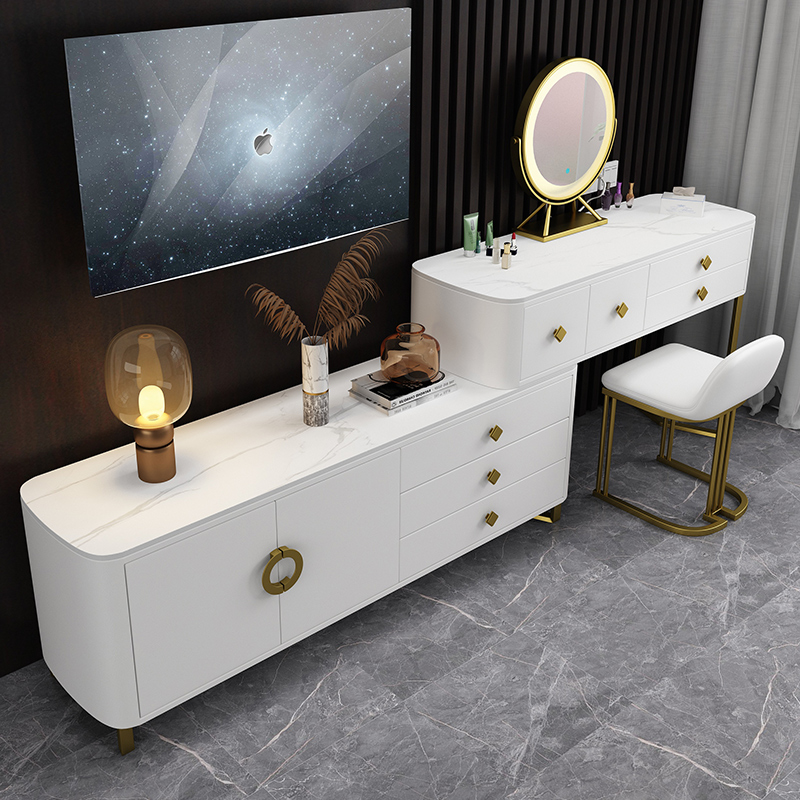 

1097 furnitures Dressings tables TV cabinet integrated bedroom light luxury style dressingss table network red dressing tabless retractable