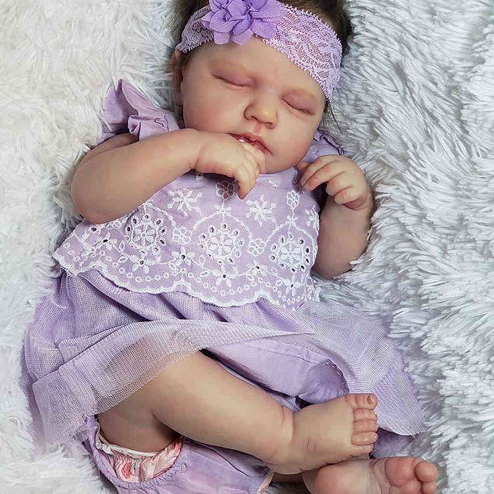 

ADFO 20 Inches LouLou Reborn Doll Kits Lifelike Unpainted Baby Vinyl Silicone Parts Gifts Reborn Baby Dolls For Girls LOL H1122