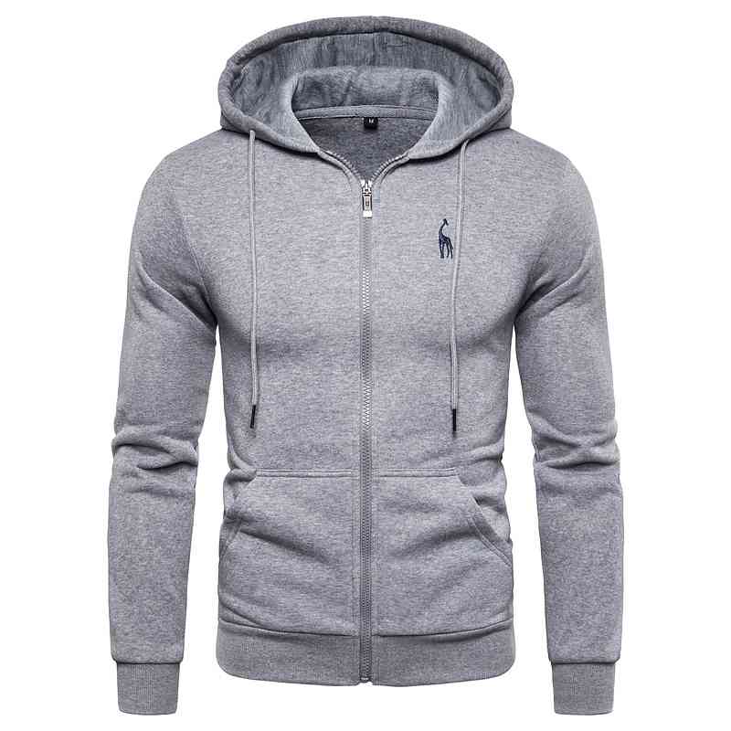 

Autumn Winter Cotton Hoodied Mens Sweatshirts Solid Hoody Fleece Thick Hoodies Men Sportswear Zipper Sweatshirts Men 210707, 2-winered