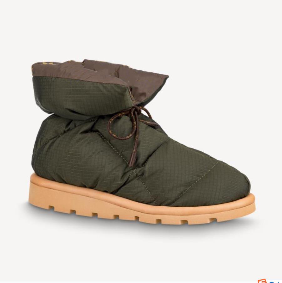 

Women Pillow Comfort Boot Designer Lady Down Filling Nylon Flat Treaded Micro Outsole Ankle Boots, Boot dustbag