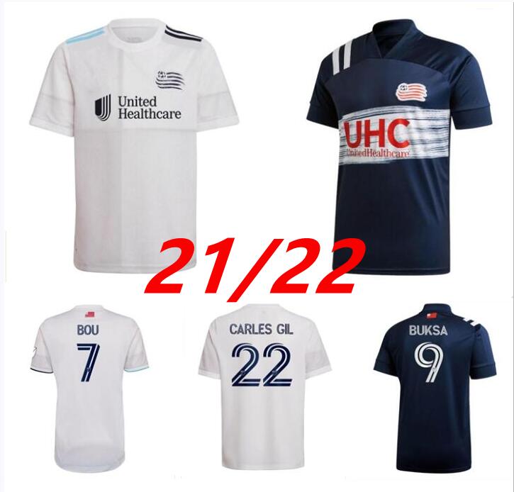 

2021 Revolution Men MLS SC Soccer Jerseys BOU 7# CARLES GIL 22# KAPTOUM 5# BUKSA 9# Away Football Shirt Short Sleeve Uniform, Black;yellow