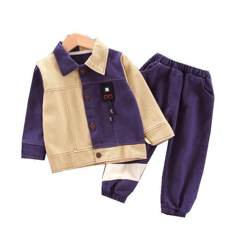 

Clothing Sets Fashion Children Spring Autumn Cotton Clothes Baby Boys Patchwork Letter Jacket Pants 2Pcs/sets Toddler Casual Wear, White