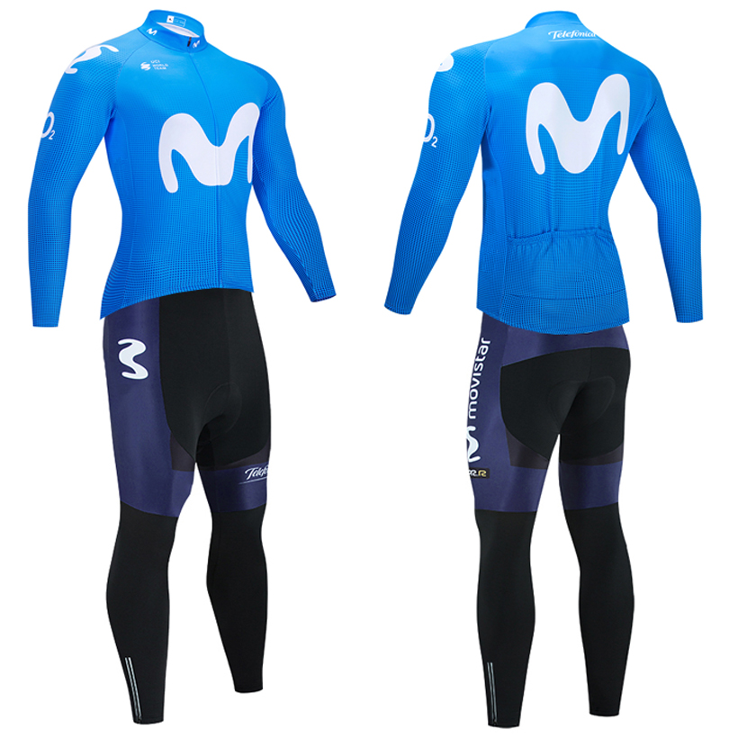 

Team MOVISTAR Winter Cycling Jersey 20D Pants MTB Maillot Thermal Fleece Bike Jacket Downhill Pro Mountain Bicycle Clothing Suit, Black;red