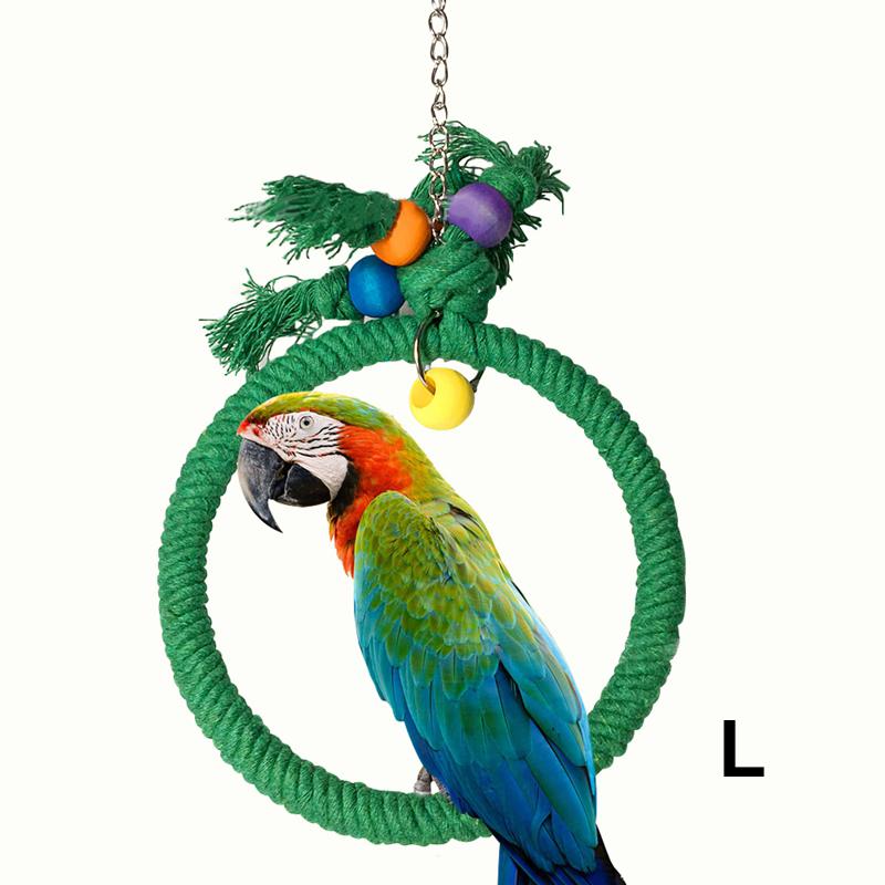 

Other Bird Supplies Pet Parrot Birds Cage Toy Cotton Rope Circle Ring Stand Chewing Bite Hanging Swing Climbing Play Toys For Cockatiel Para