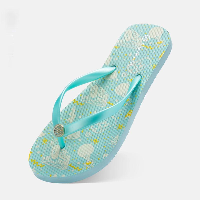 

Summer Leisure Beach Holiday Flip Flops Green Rubber Comfortable Flat Heel Sandals For Ladies Apartment Size 35-39 Slippers, Black