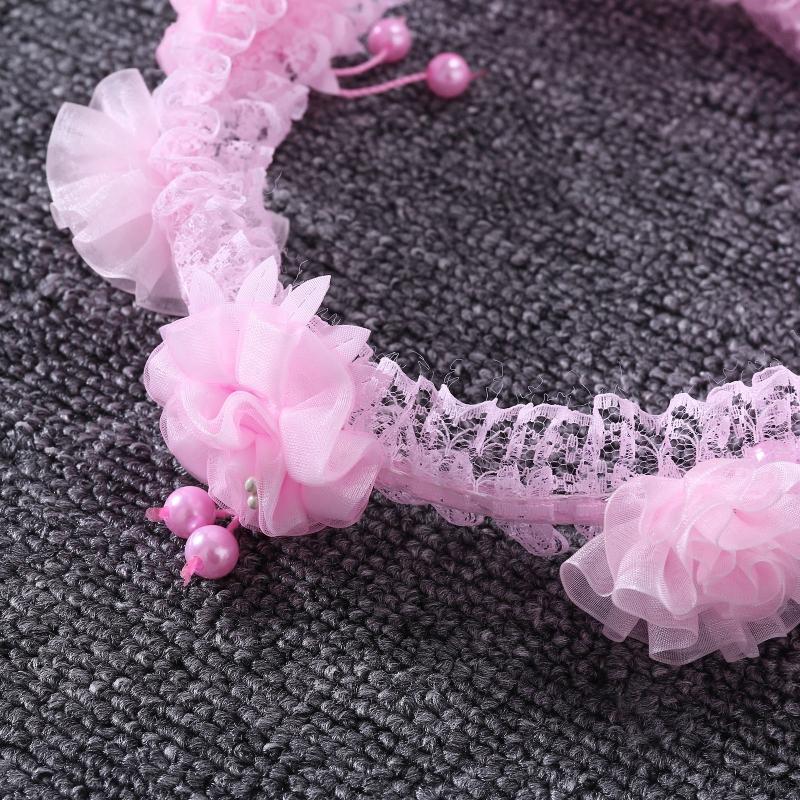 

Bridal Veils Children Girls Little Princess Hairband Double Layers Tulle Flowers Garland Ruffles Floral Lace Wedding 2 Dropship, White