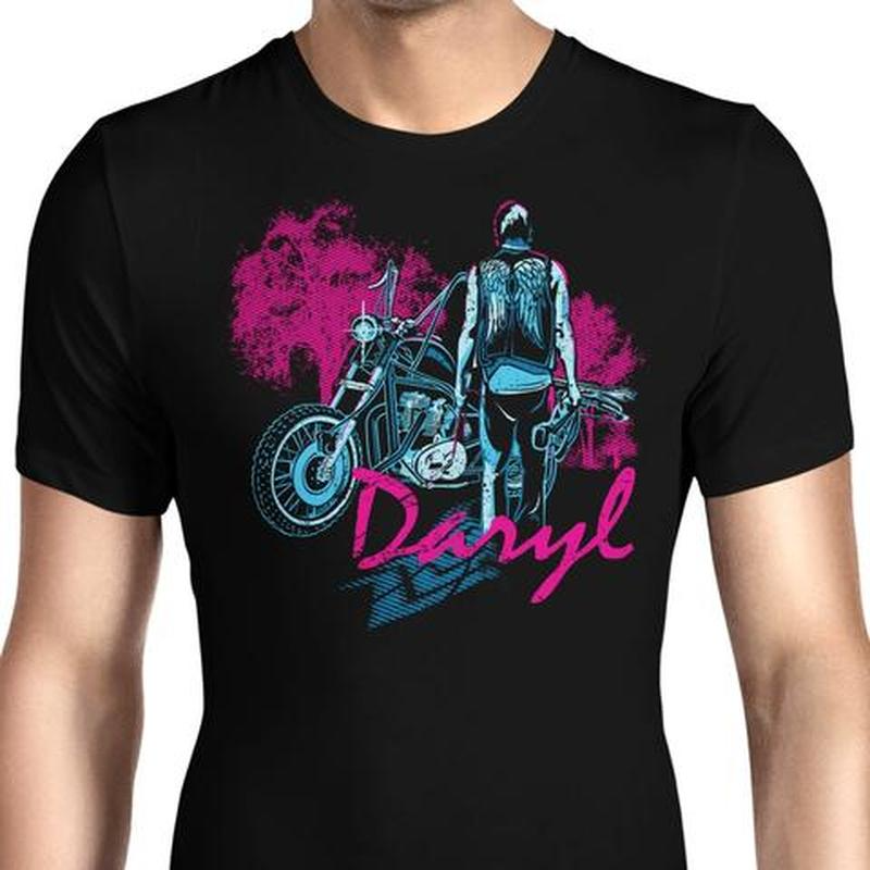 

European Style Motorcycle Pattern Ins Wind Round Neck Short-sleeved T-shirt for Men and Women, Comfortable and Loose, White;black