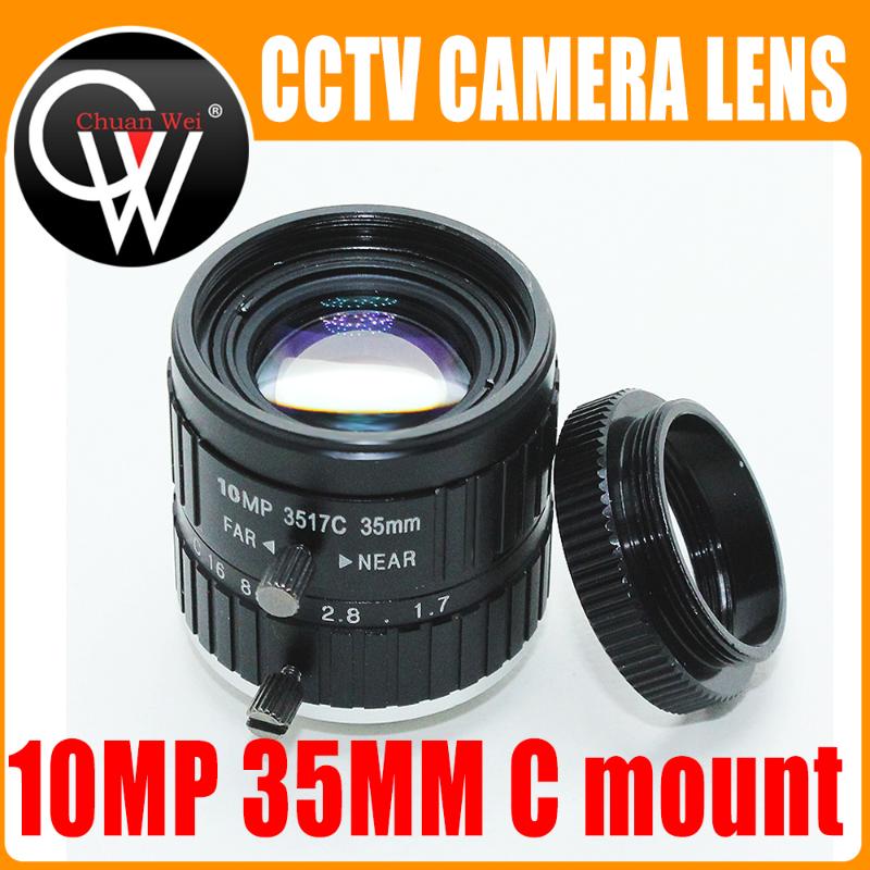 

10MP CCTV Camera Lens 35mm 10Megalpixel C Mount Manual Iris Focus F1.7 Aperture 1" Security Industrial
