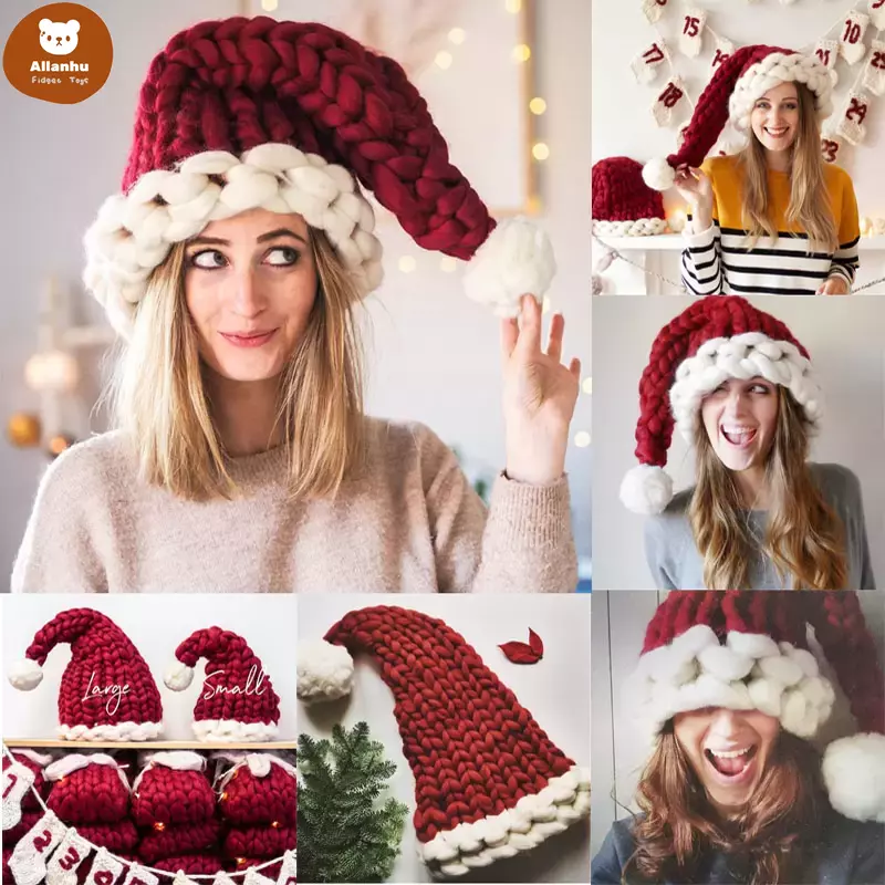 

3 styles Wool Knit Hats for Adult Child Christmas Hat Fashion Home Outdoor Autumn Winter Warm Cap Xmas Gift was