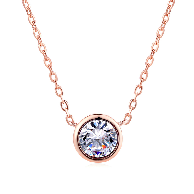 

Cubic Zirconia Rose Gold Color Pendant Necklace Hot Jewelery for Women and Girls N388 N453 N454, Silver