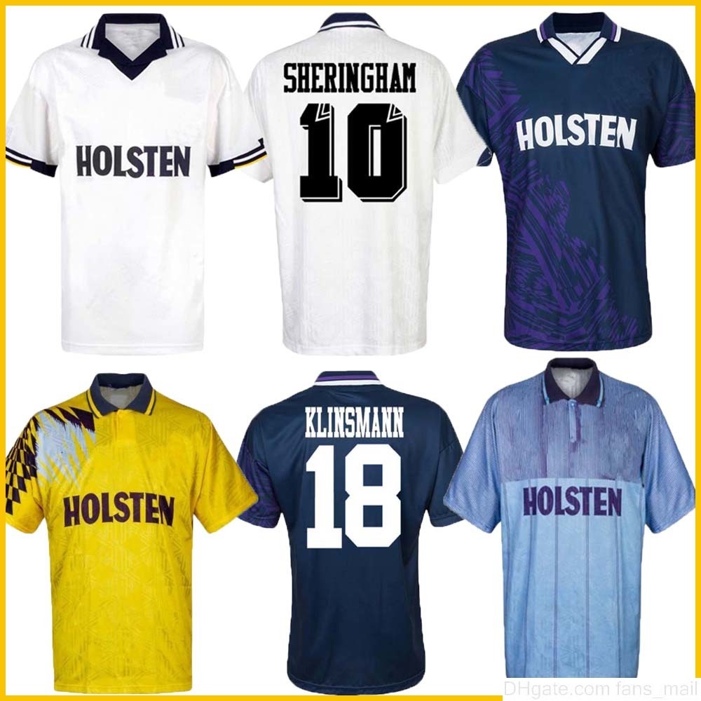 

1990 1991 1992 1993 1998 1999 Tottenham 1982 Mabbutt Gascoigne Klinsmann 1994 1995 Sheringham soccer jersey Centenary Jersey vintage classic, 81/82 home