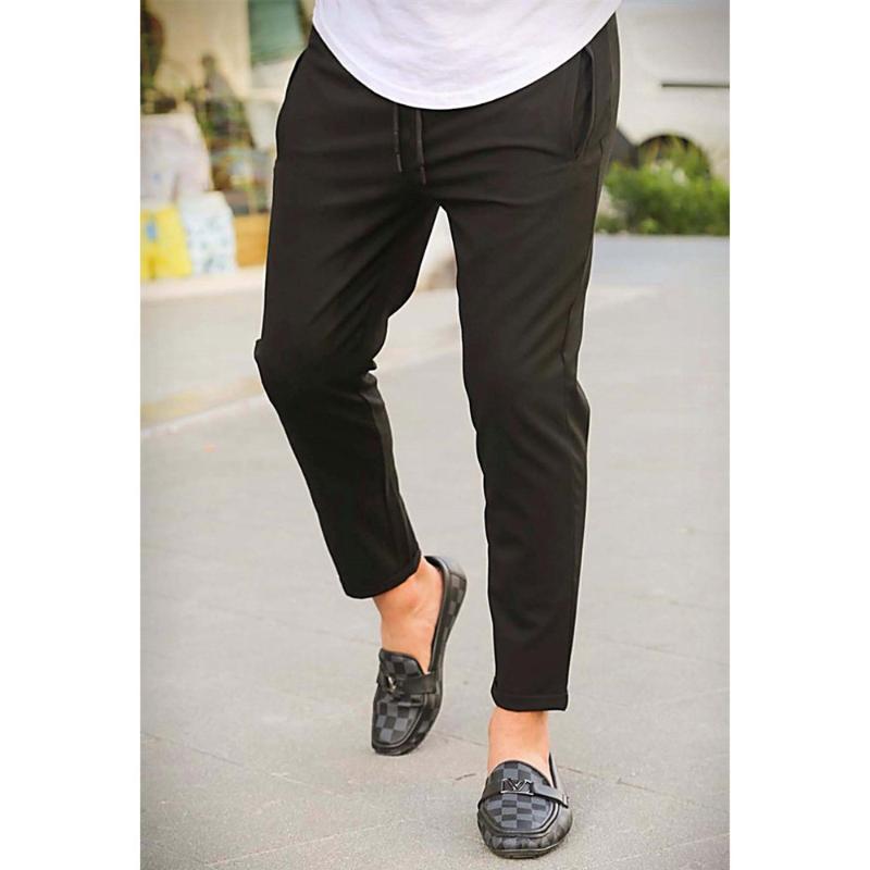

Men's Pants Mens Slim Fit Sports Streetwear Trousers Casual Male Clothing Work Suit Dress Stylish Classic Comefortable Black