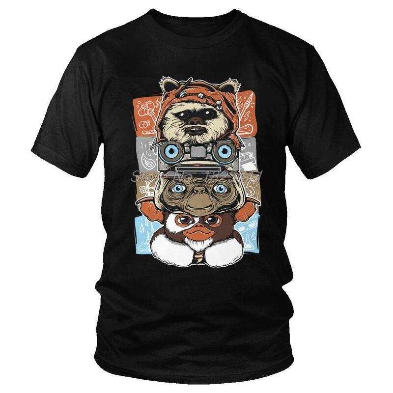 

Men's T-Shirts 80s Horror Christmas Movie Lcon T-Shirt Novelty Gremlins Gizmo Monster Gremlin Film Tshirt Short Sleeve T Shirt Cotton Tee, Black