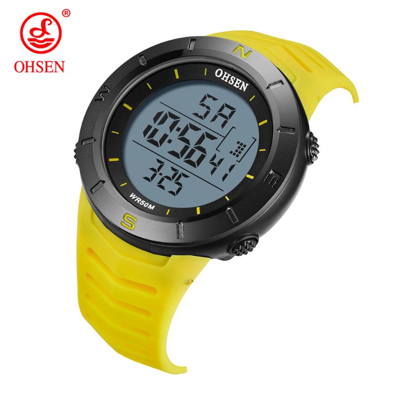 

Wristwatches OHSEN Men Military Watch 50m Waterproof Wristwatch Mens LED Quartz Clock Male Relogios Masculino Digital Sports Watches Men's, Slivery;brown
