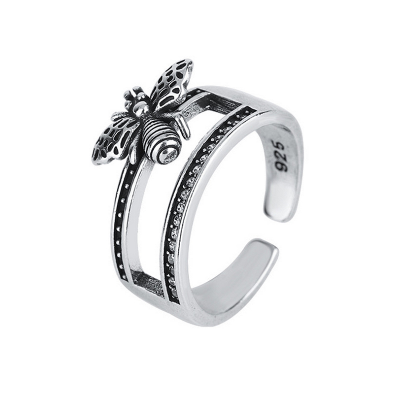 

Women Vintage Bee Open Ring Retro Insect Finger Rings for Gift Party Fashion Jewelry Wholesale Price, Silver