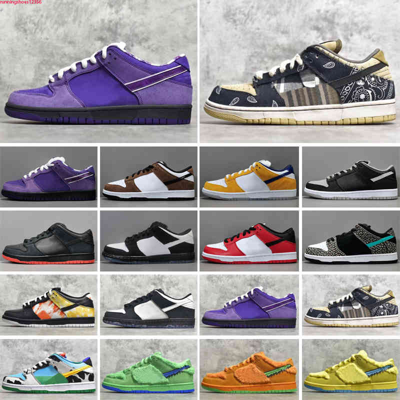 

2020 New Arrival Top Quality SB Dunks Low Mens Womens Kentucky Travis Scotts Red Green White Brand FashionTrainers Shoes 36-45