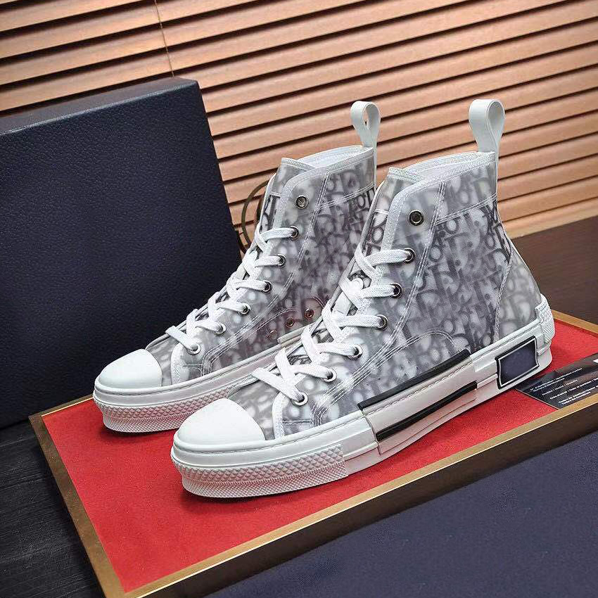 

Great Quality black white Bee shoes Grey High top Oblique Men Casual Shoes Women fashion Designer sneakers, Ivory