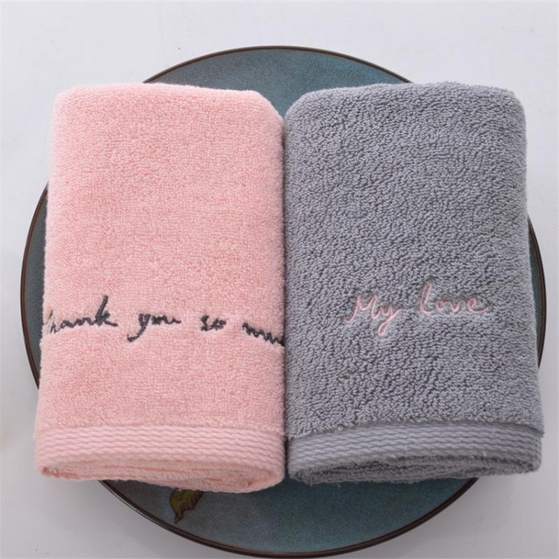 

Egyptian Cotton Towels For Adults Sweet Letters Soft Embroidered Bath Face Towel Bathroom Shower Gift Lovers Towels#jjk