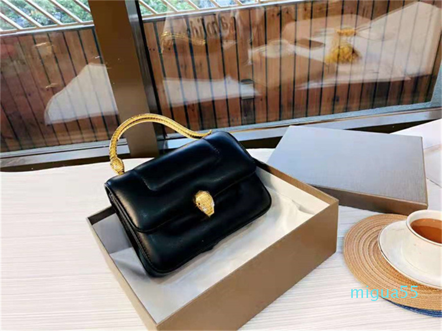 

Designer bags Ladies luxury quality shoulder bag Handbag Handbags Wallets Snake head embellished with agate stone Lambskin material fabric