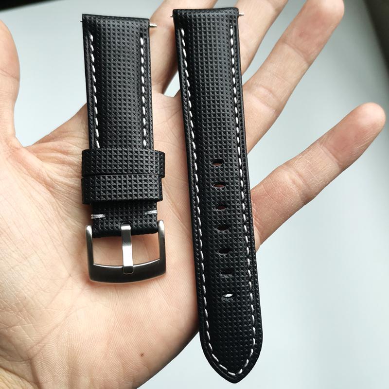 

Watch Bands Handmade Thick Section Black 20 21 22mm Strap Band Genuine Leather Men's Belt Upscale Texture Cowhide Watchbands