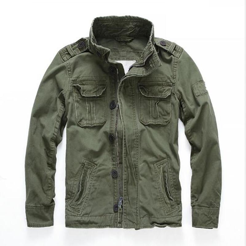 

Men' Jackets Camouflage Bomber Men Retro Military Pocket Outwear Army Coats Casual Male Cotton Size -2XL, Blue
