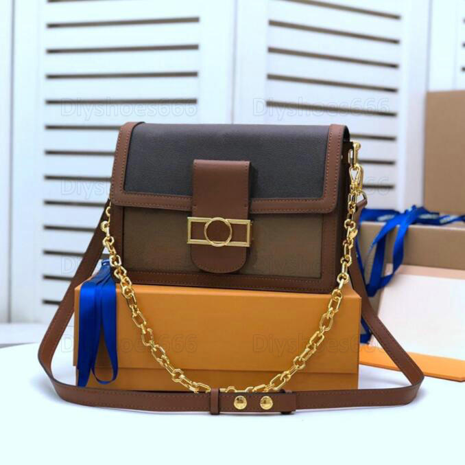 

Classic Dauphine MM Mini Leather Crossbody Chain Bag Womens Designer Cross body IT HandBag Lady Flap Purse Wallet Sling 19ss Shoulder Bags Tote, No bag;for different fees only