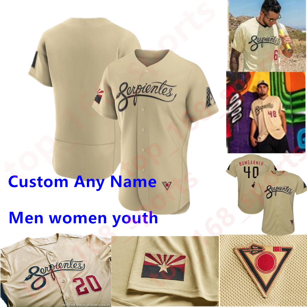 

Diamondbacks Serpientes Arizona 2021 City Connect Jersey Madison Bumgarner Eduardo Escobar Ketel Marte Pavin Smith Nick Ahmed Walker Peralta, Blue;black