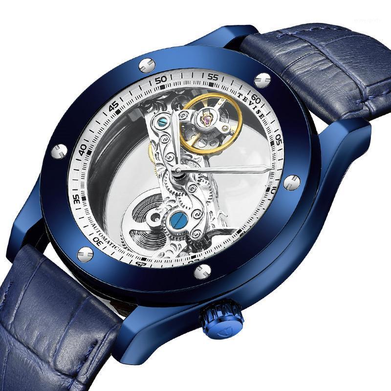 

Trend Man Automatic Mechanical Watch Busine Leather Strap Waterproof Noctilucent Multifunction Men'S Watches T824 Wristwatches, T824-b