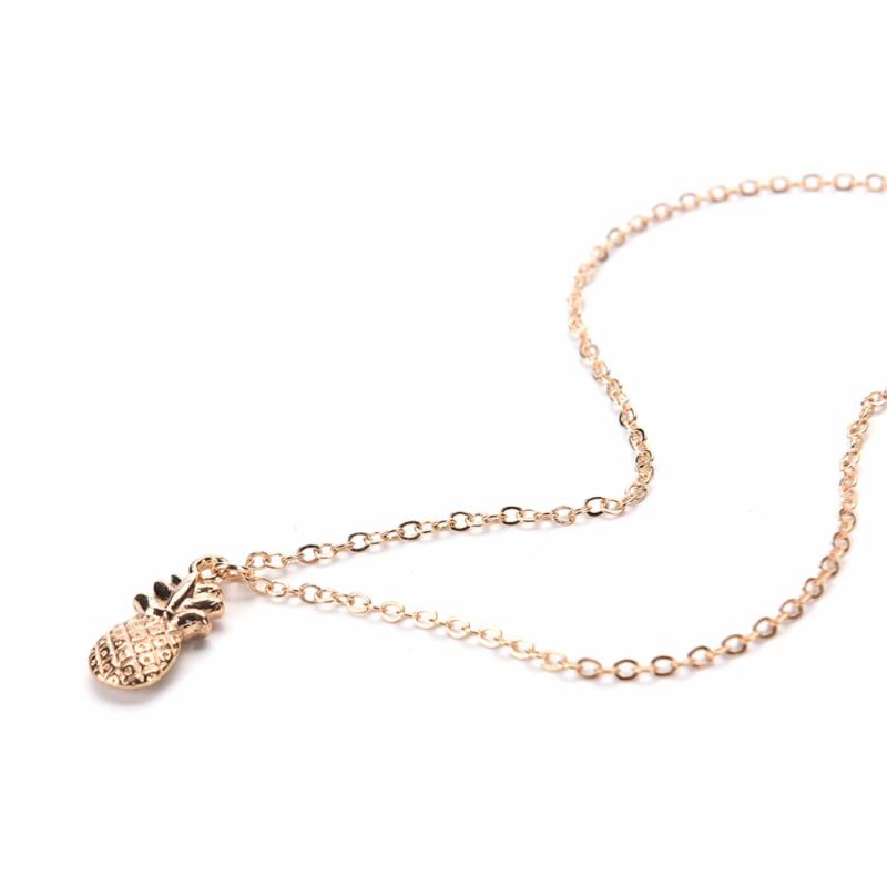 

Pendant Necklaces Jewelry Pineapple Fruit Charm Plate Long Chain Fashion Cute Summer Women Girl Nice Gift, Silver