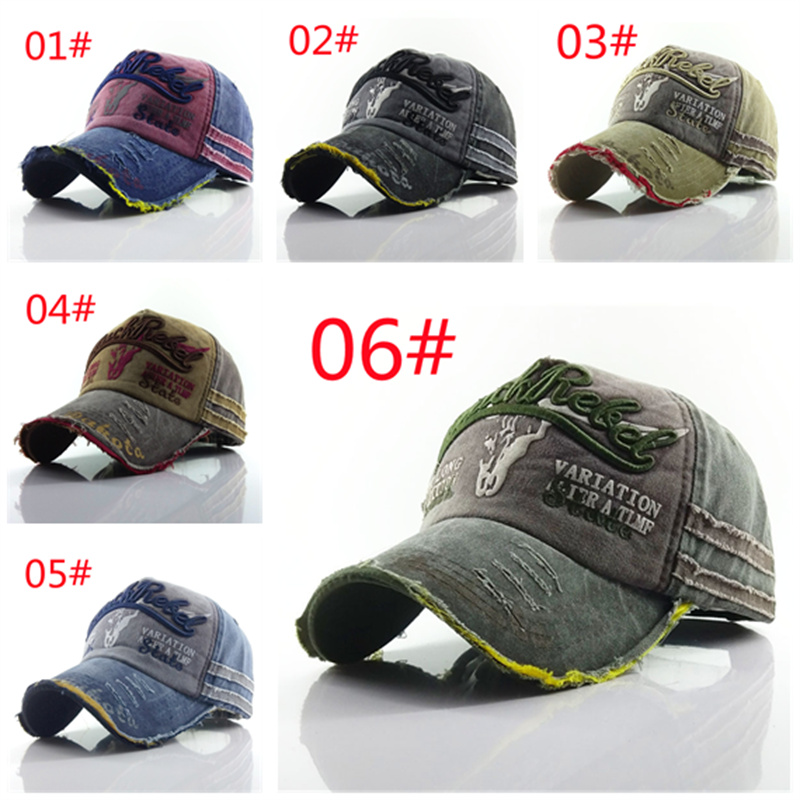 

2021 Old bullhead baseball cap washed hat sunshade for men and women Letter ball hats sunscreen caps, 01#