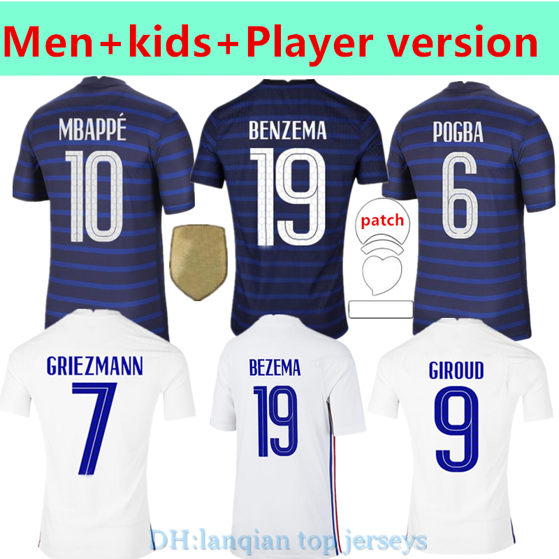 

BENZEMA MBAPPE GRIEZMANN POGBA Soccer jersey 20 21 Football shirts maillot de foot VARANE PAVARO UMTTI GIROUD men + kids Player version kit Enfants, Black;yellow