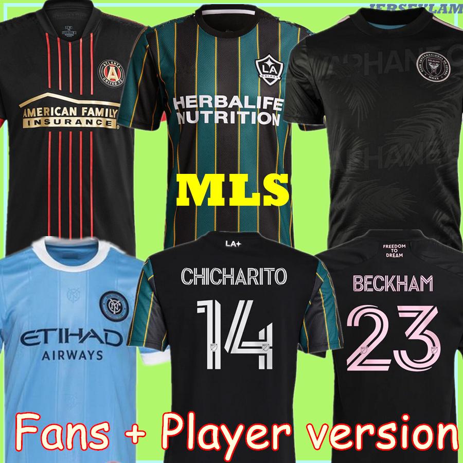 

MLS 20 21 Atlanta United FC soccer jersey 2021 2022 New York City LA Galaxy football shirts PLAYER version Inter Miami CF tops Beckham SHIRT, Black;yellow