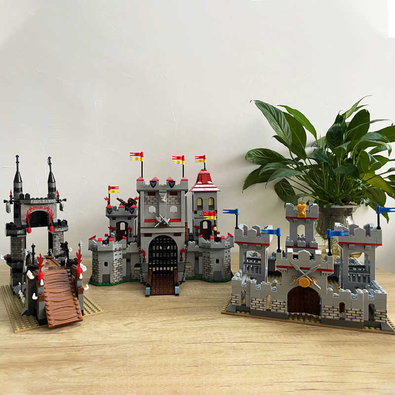

Military Medieval Lion Country Castle Building Block City Gate Knight Siege Bridge Royal Arena Bricks Modle Set Toys For Kid H0917
