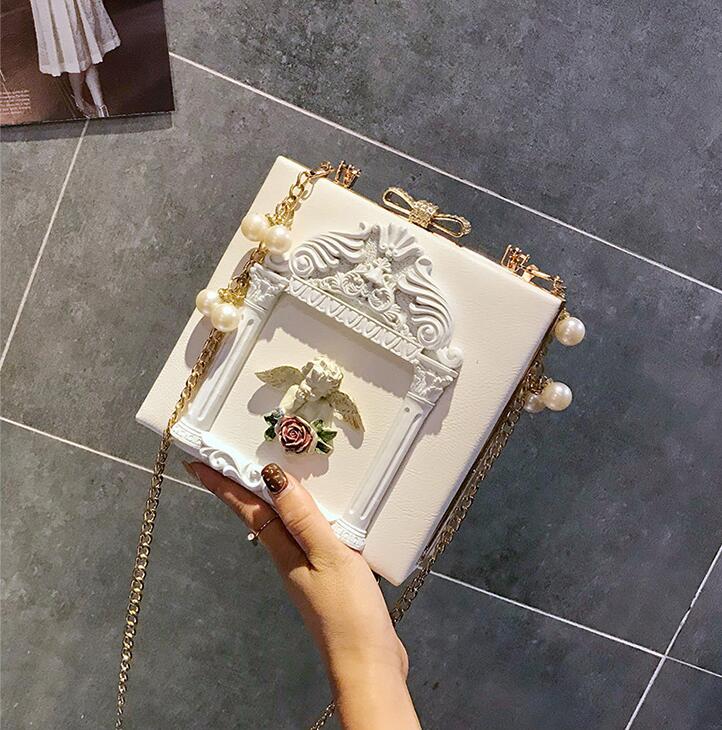 

Factory wholesale women bag fashion Baroque Angel handbag custom diamond drill dinner party personalized pearl handbags shoulder bags