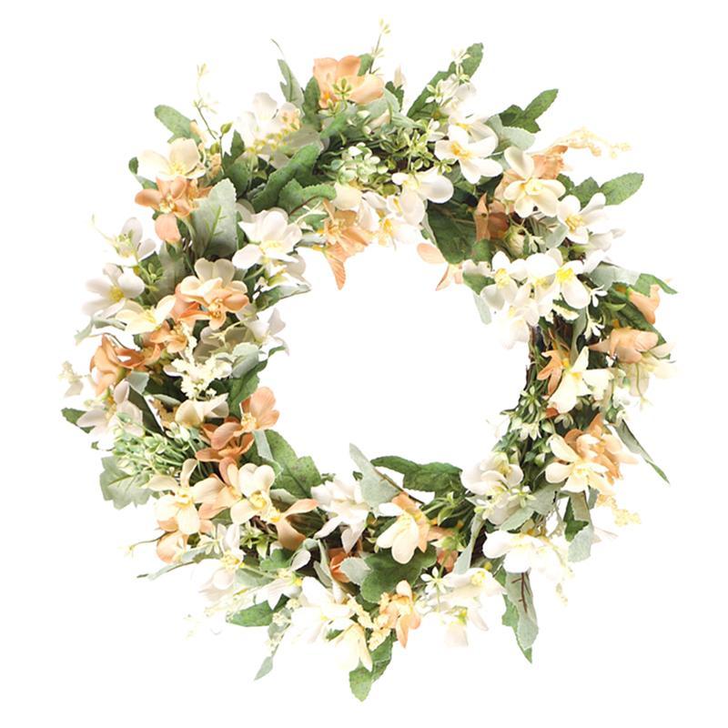 

Decorative Flowers & Wreaths 1Pc Flower Wreath Artificial Garland Household Decor Plum Rattan Festival Silk For Door Wall (Colorful) #6