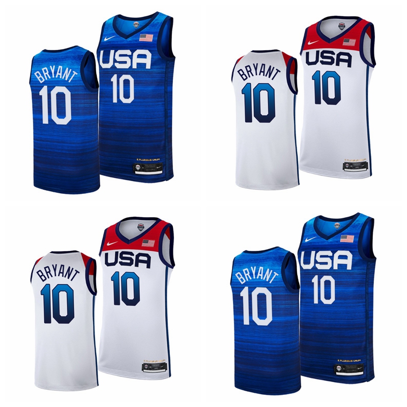 

nba nike USA Basketball 10 Kobe Bryant White 2021 Tokyo Olympics Jersey