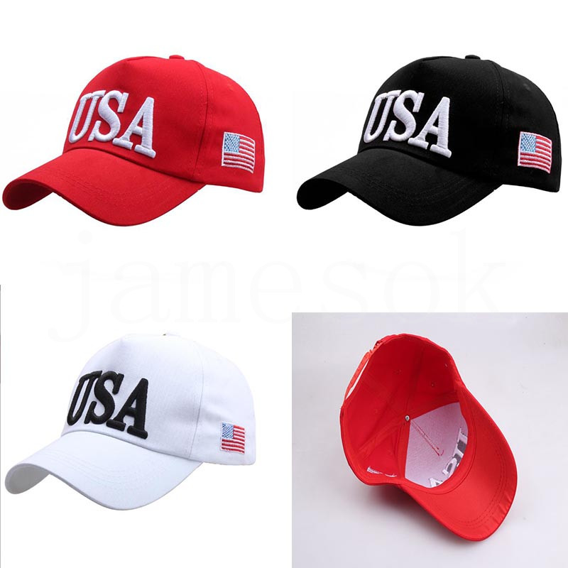 

2024 American Flag Baseball Hat Adjustable USA Trump Hats Embroidered Peaked Cap 3 Colors DD860, As pic